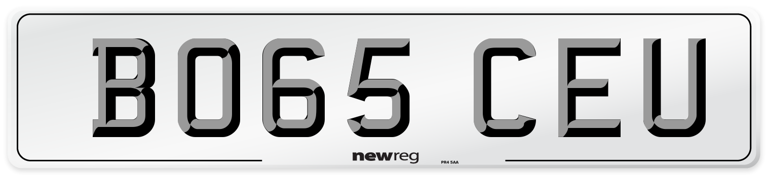 BO65 CEU Number Plate from New Reg
